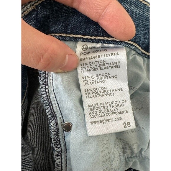 AG Adriano Goldschmied Mari Crop Slim Straight Jeans - Dark Blue / size 28 - Picture 10 of 10